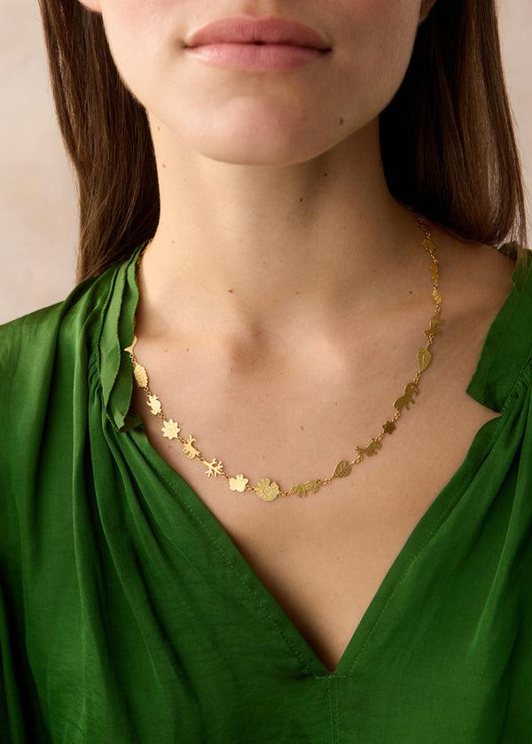 Pippa Small 18kt Gold PSTM Myanmar Tender Greens Animal Necklace