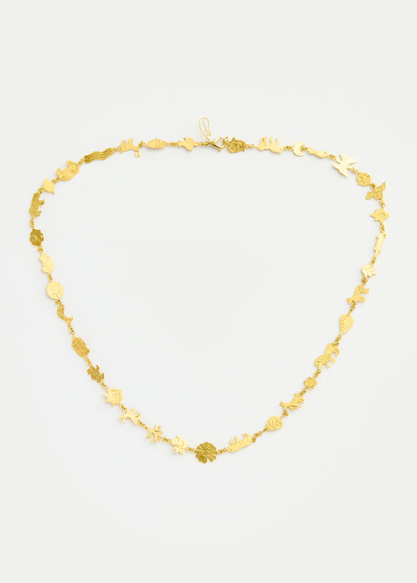 pippa small 18kt Gold PSTM Myanmar Tender Greens Animal Necklace