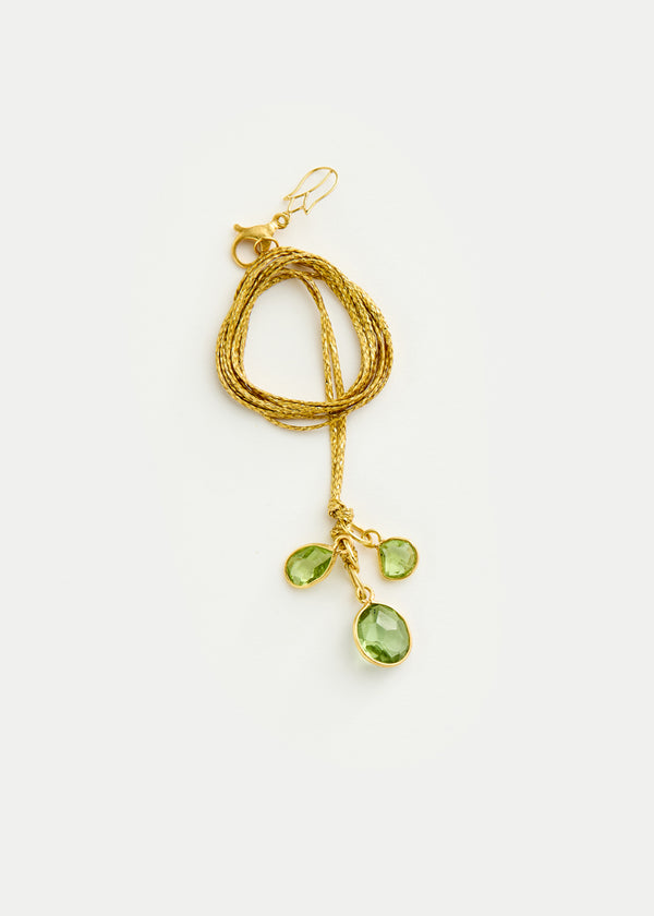 Pippa Small 18kt Gold PSTM Myanmar Tender Greens Peridot Cluster On Cord