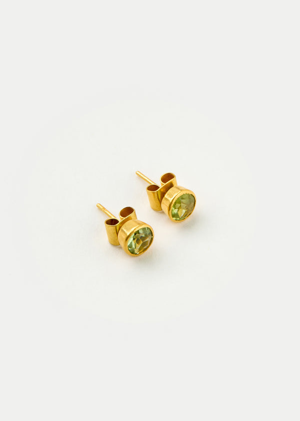 Pippa Small 18kt Gold PSTM Myanmar Tender Greens Peridot Studs