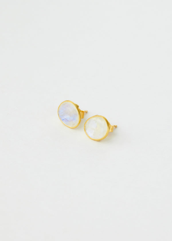 Pippa Small 18kt Gold Rainbow Moonstone Classic Studs