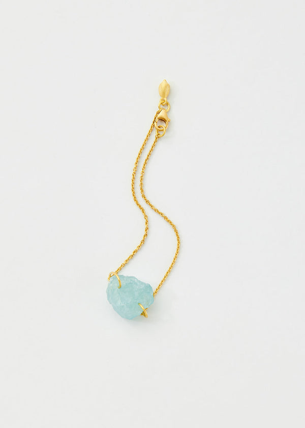 pippa small 18kt Gold Rough Aquamarine Metamorphic Single Stone Bracelet