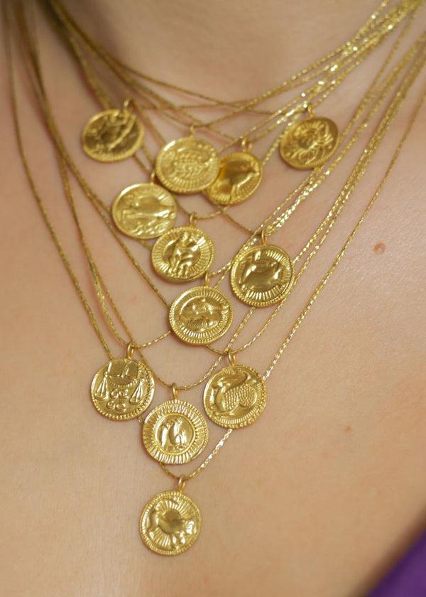 Pippa Small 18kt Gold Scorpio Horoscope Pendant On Cord