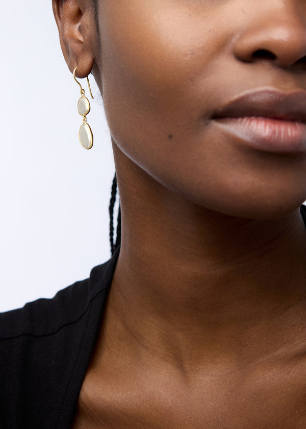 Pippa Small 18kt Gold & Silver Chandra Double Drop Earrings