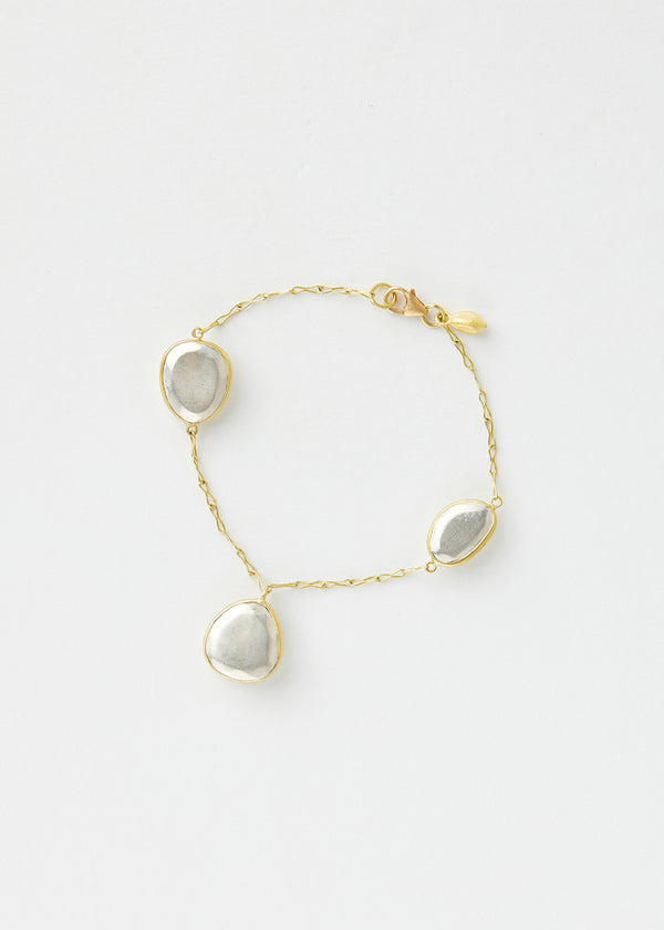 pippa small 18kt Gold & Silver Chandra Three Drop Bracelet