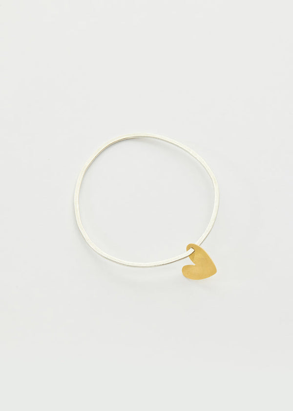 pippa small 18kt Gold & Silver PSTM Jordan Heart Bangle