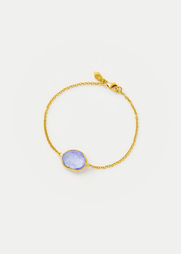 Pippa Small 18kt Gold Tanzanite Single Stone Bracelet