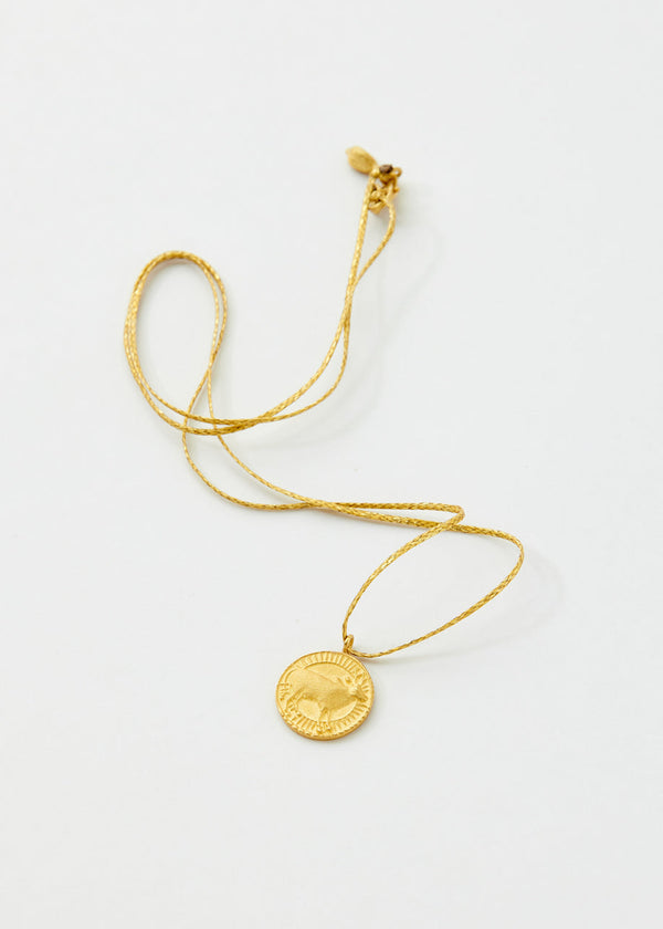 Pippa Small 18kt Gold Taurus Horoscope Pendant On Cord
