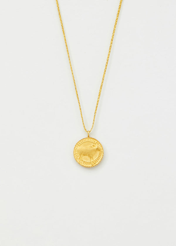 pippa small 18kt Gold Taurus Horoscope Pendant on Cord
