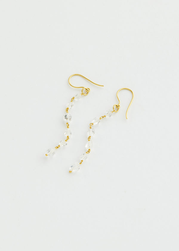 Pippa Small 18kt Gold Theia Herkimer Single Line Earrings