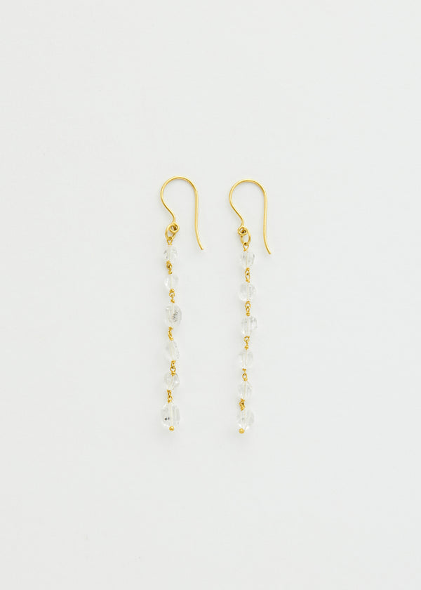 pippa small 18kt Gold Theia Herkimer Single Line Earrings