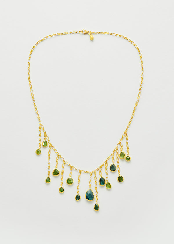 pippa small 18kt Gold Tourmaline Gaia Multi Drop Necklace