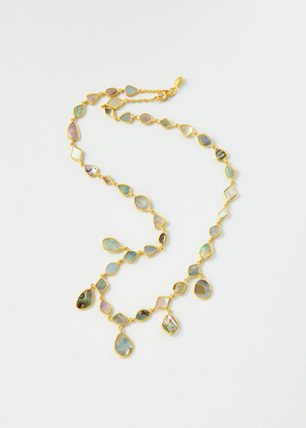 Pippa Small 18kt Gold Venus Full Stone Abalone Shell Necklace