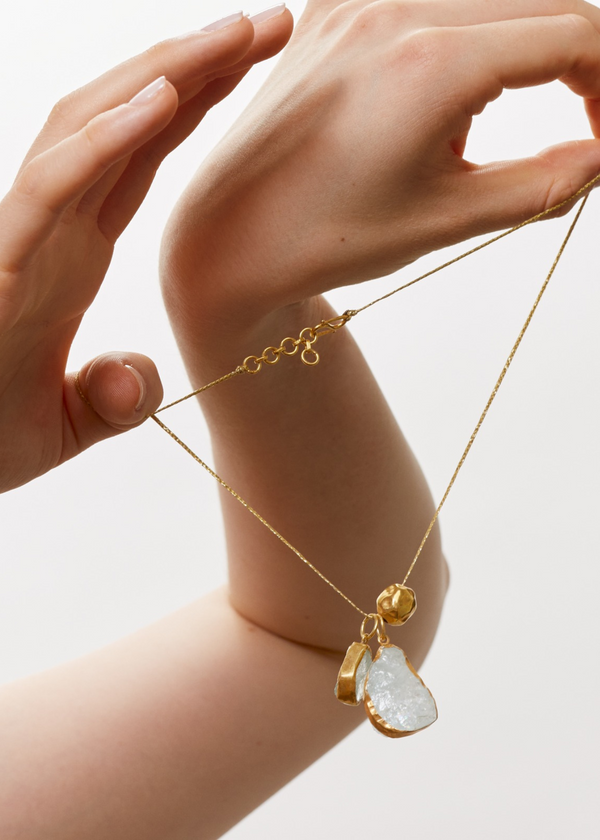 Pippa Small 18kt Gold Vermeil Afghanistan Zindagi Now Aquamarine Pendant On Cord