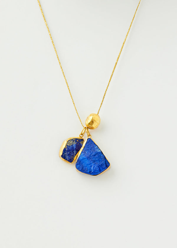 Pippa Small 18kt Gold Vermeil Afghanistan Zindagi Now Lapis Pendant On Cord