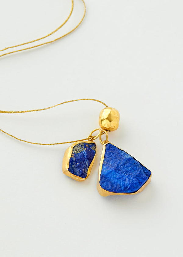 pippa small 18kt Gold Vermeil Afghanistan Zindagi Now Lapis Pendant on Cord