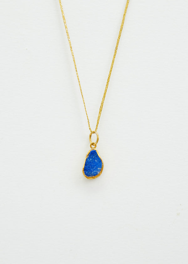 pippa small 18kt Gold Vermeil Afghanistan Zindagi Now Single Small Lapis Pendant on Cord