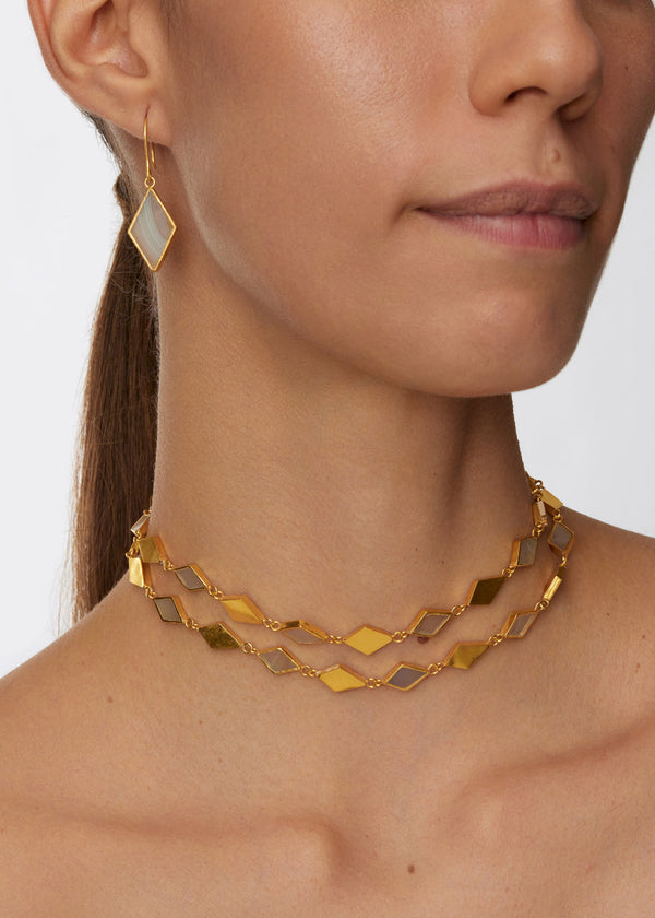 Pippa Small 18kt Gold Vermeil PSTM Afghanistan Agate Bamyan Single Line Necklace