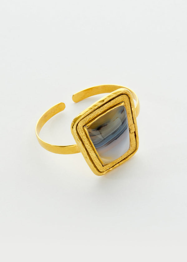 Pippa Small 18kt Gold Vermeil PSTM Afghanistan Agate Monisa Cuff