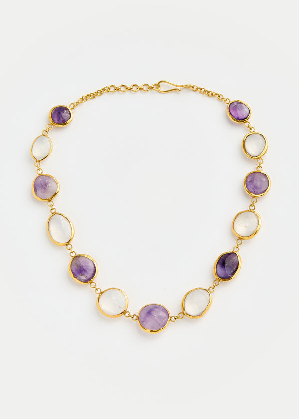 pippa small 18kt Gold Vermeil PSTM Afghanistan Amethyst & Rose Quartz Necklace