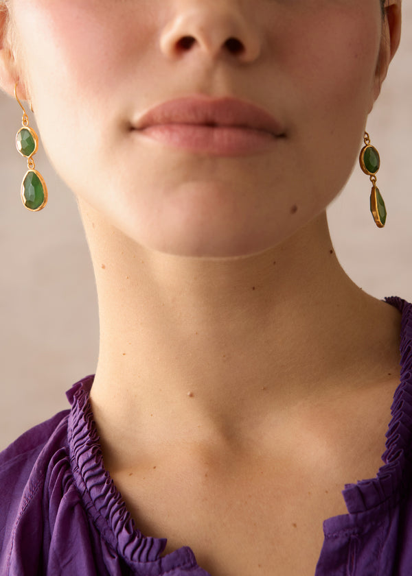 Pippa Small 18kt Gold Vermeil PSTM Afghanistan Barekzai Maryam Double Drop Earrings