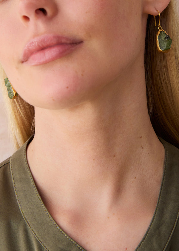 Pippa Small 18kt Gold Vermeil PSTM Afghanistan Green Tourmaline Masoma Earrings