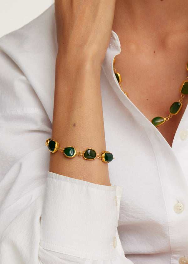 Pippa Small 18kt Gold Vermeil PSTM Afghanistan Jade Tanweer Bracelet