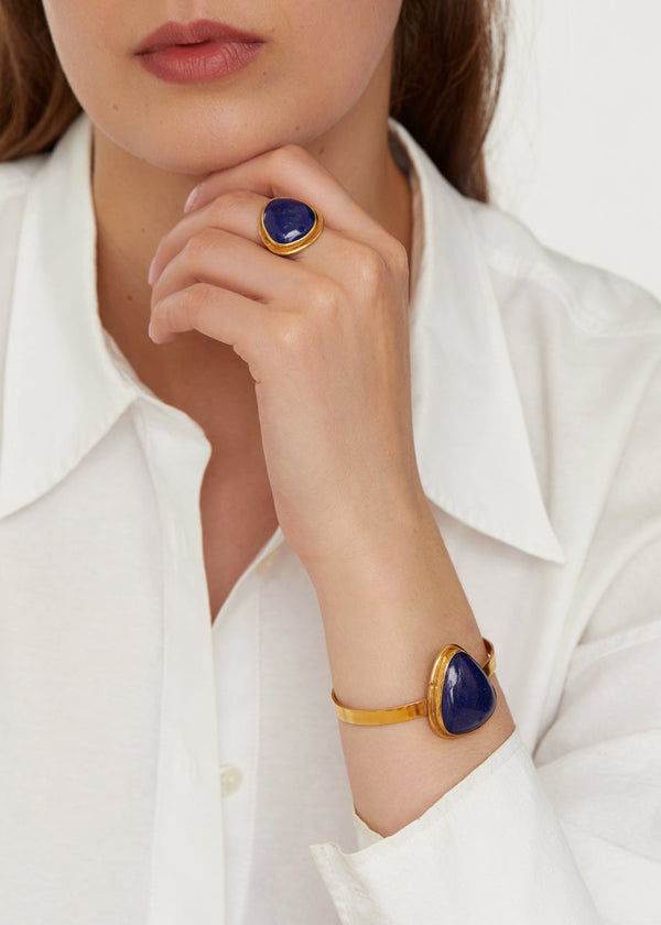 Pippa Small 18kt Gold Vermeil PSTM Afghanistan Lapis Mahwash Cuff