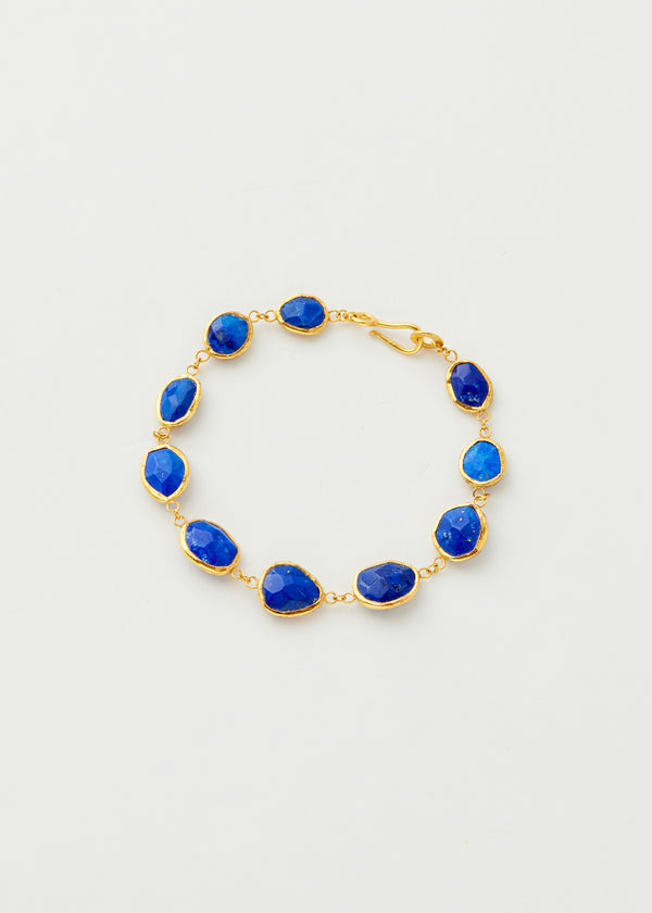 pippa small 18kt Gold Vermeil PSTM Afghanistan Lapis Sheela Single Line Bracelet