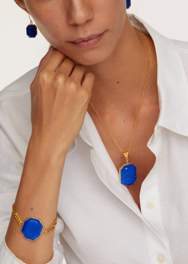 Pippa Small 18kt Gold Vermeil PSTM Afghanistan Lapis Suhulat Bracelet