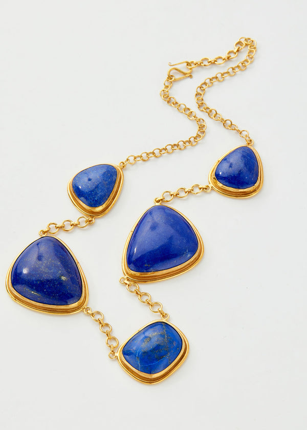 Pippa Small 18kt Gold Vermeil PSTM Afghanistan Mahwash Lapis Necklace