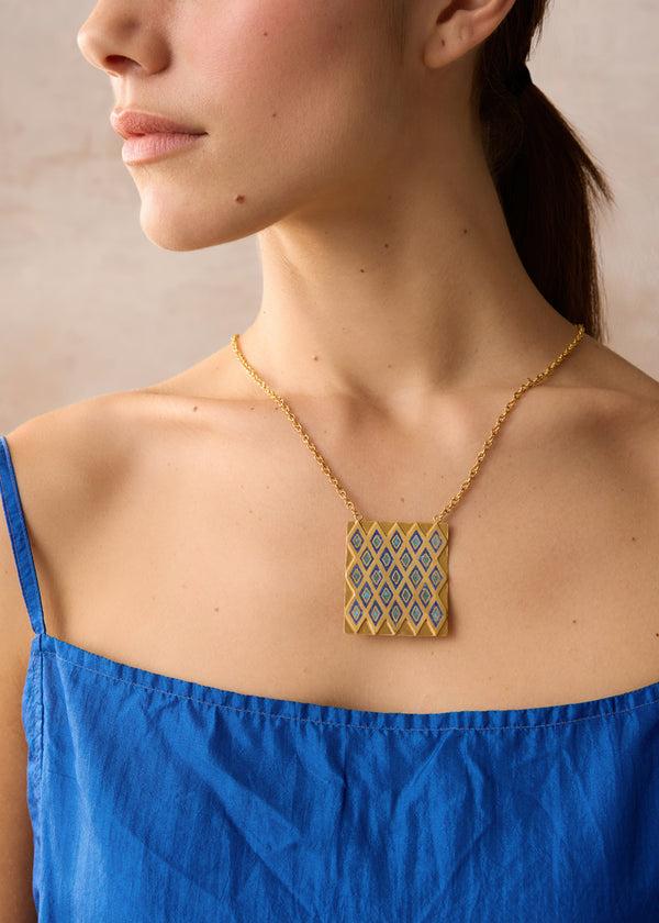 Pippa Small 18kt Gold Vermeil PSTM Afghanistan Mawzon Lapis & Turquoise Necklace