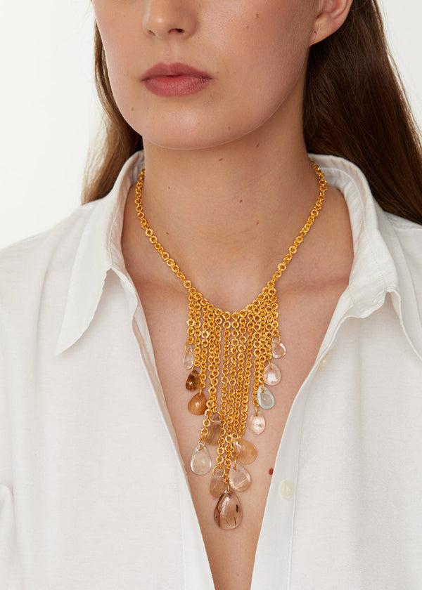 Pippa Small 18kt Gold Vermeil PSTM Afghanistan Mixed Stones Babur Shah Necklace