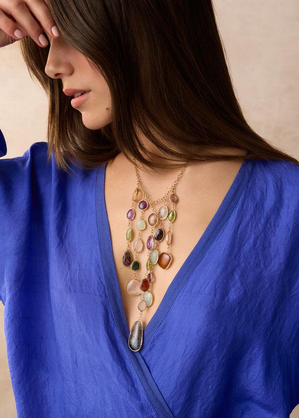 Pippa Small 18kt Gold Vermeil PSTM Afghanistan Mixed Stones Sultan Necklace