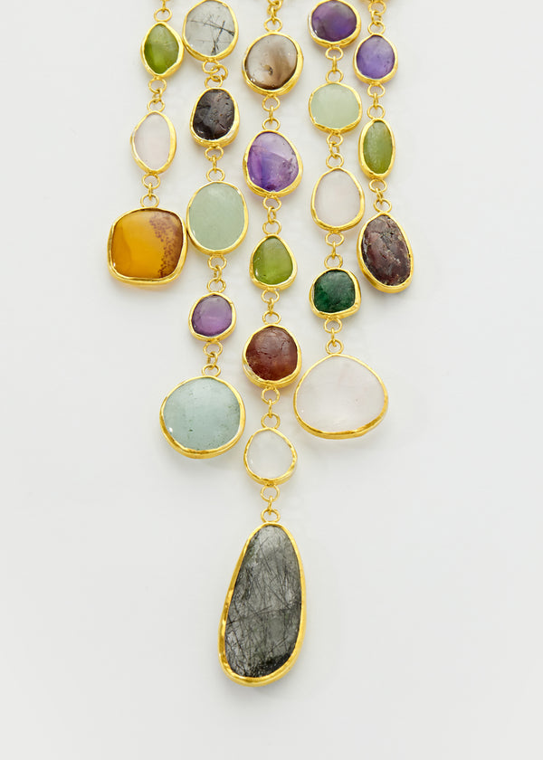 Pippa Small 18kt Gold Vermeil PSTM Afghanistan Mixed Stones Sultan Necklace