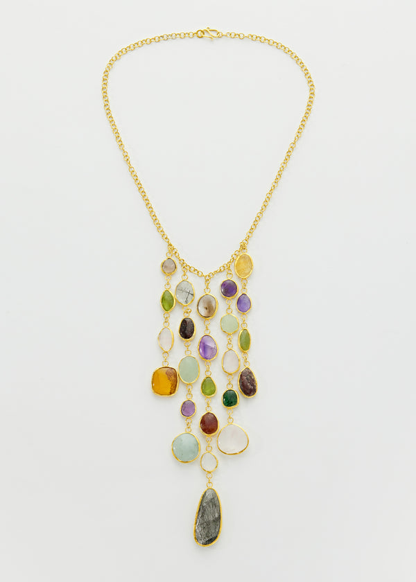 pippa small 18kt Gold Vermeil PSTM Afghanistan Mixed Stones Sultan Necklace