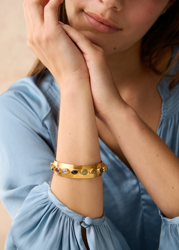 Pippa Small 18kt Gold Vermeil PSTM Afghanistan Mixed Tourmaline Cuff