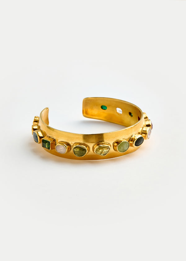 pippa small 18kt Gold Vermeil PSTM Afghanistan Mixed Tourmaline Cuff