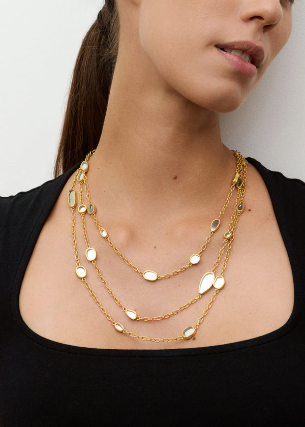 Pippa Small 18kt Gold Vermeil PSTM Afghanistan Nadia Three Strand Necklace