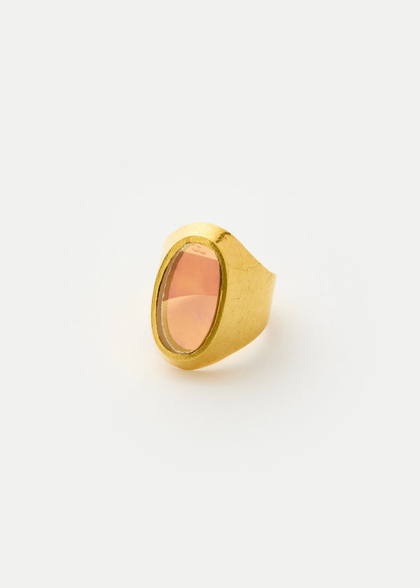 pippa small 18kt Gold Vermeil PSTM Afghanistan Pink Glass Large Ring