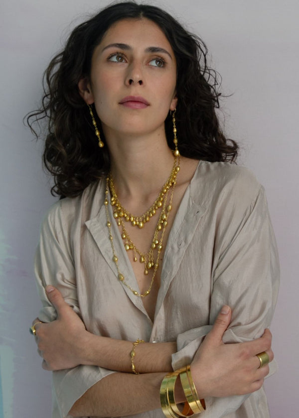 Pippa Small 18kt Gold Vermeil PSTM Afghanistan Qatra Multi Drop Necklace