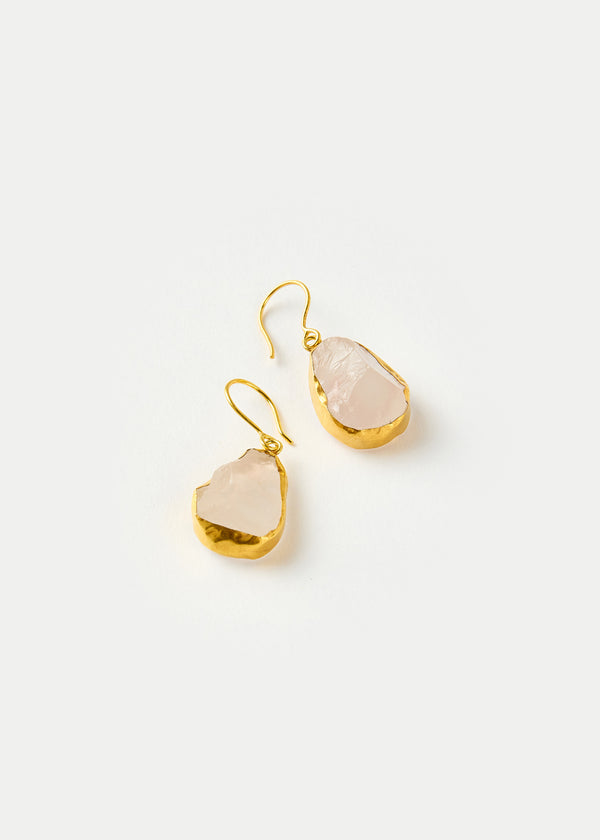 Pippa Small 18kt Gold Vermeil PSTM Afghanistan Rose Quartz Masoma Earrings