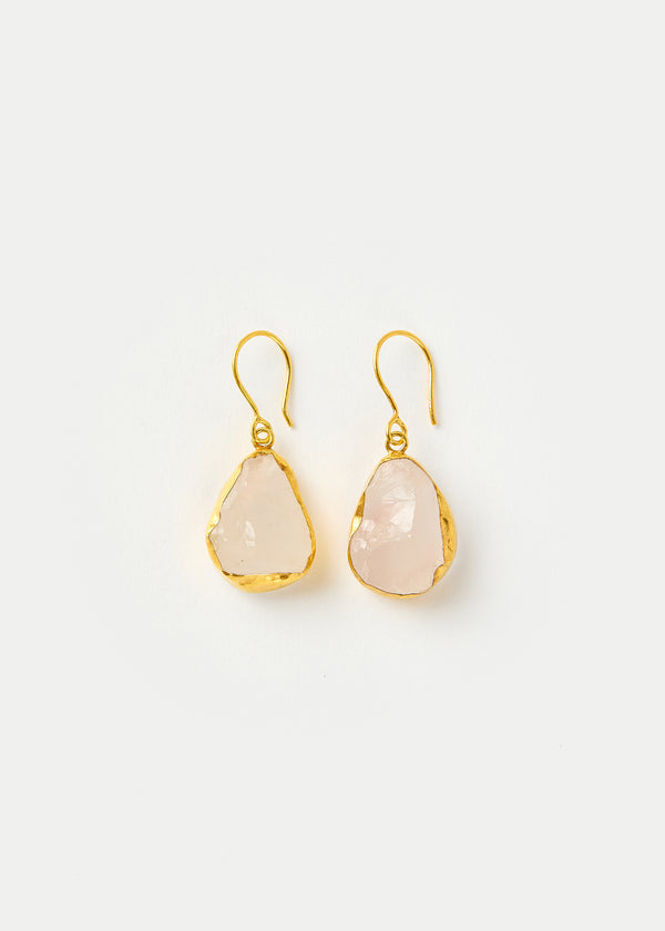 pippa small 18kt Gold Vermeil PSTM Afghanistan Rose Quartz Masoma Earrings