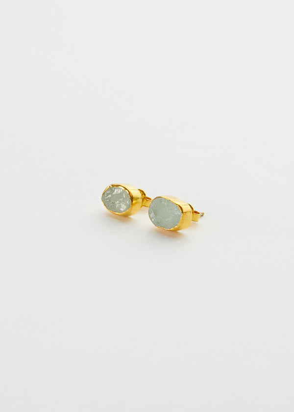 Pippa Small 18kt Gold Vermeil PSTM Afghanistan Rough Aquamarine Fara Studs