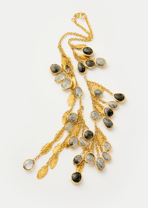 Pippa Small 18kt Gold Vermeil PSTM Afghanistan Rutilated Quartz Sadaf Necklace