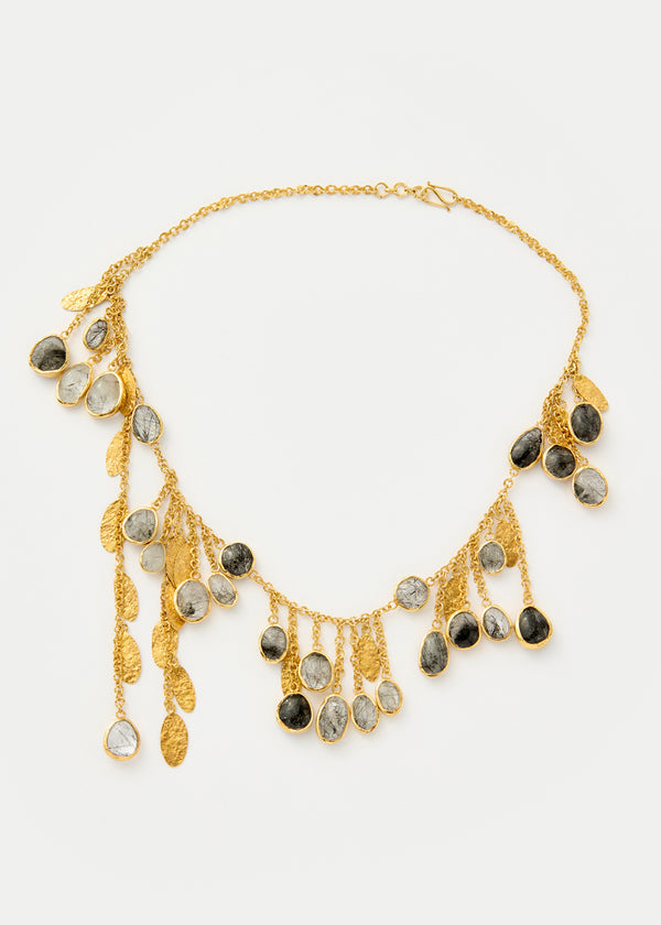 pippa small 18kt Gold Vermeil PSTM Afghanistan Rutilated Quartz Sadaf Necklace