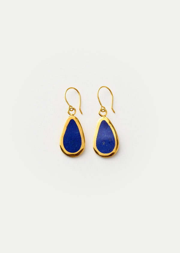 pippa small 18kt Gold Vermeil PSTM Afghanistan Samar Anara Single Drop Lapis Earrings