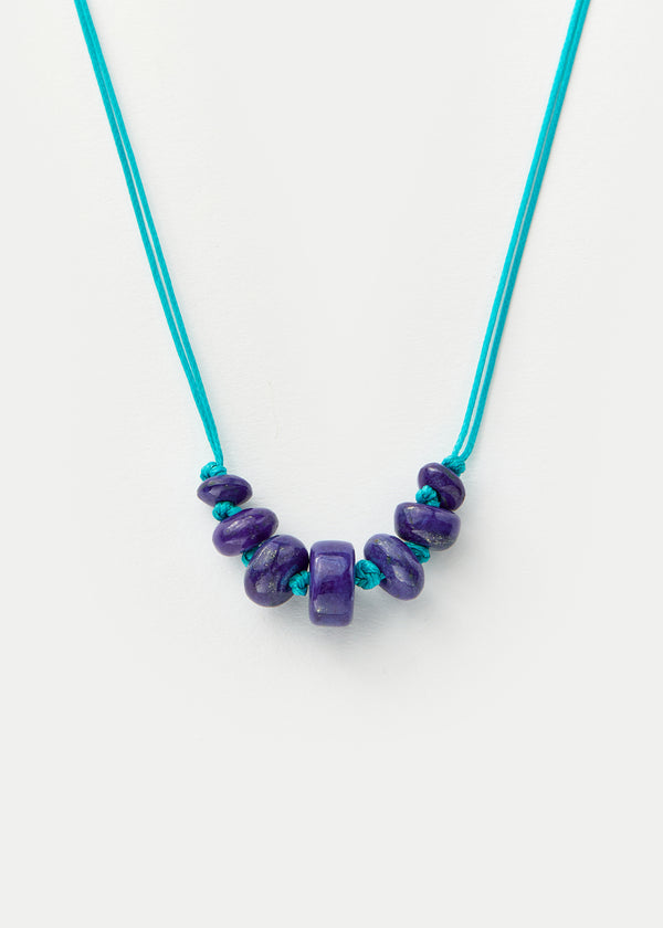 pippa small 18kt Gold Vermeil PSTM Afghanistan Seven Bead Lapis Necklace