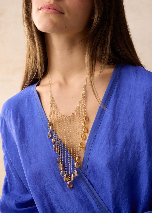 Pippa Small 18kt Gold Vermeil PSTM Afghanistan Sussana Citrine Fringe Necklace
