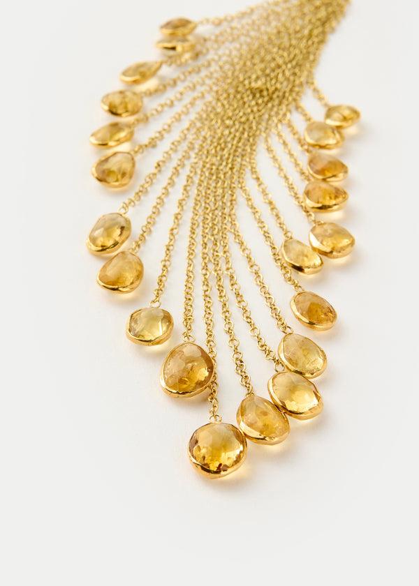 Pippa Small 18kt Gold Vermeil PSTM Afghanistan Sussana Citrine Fringe Necklace